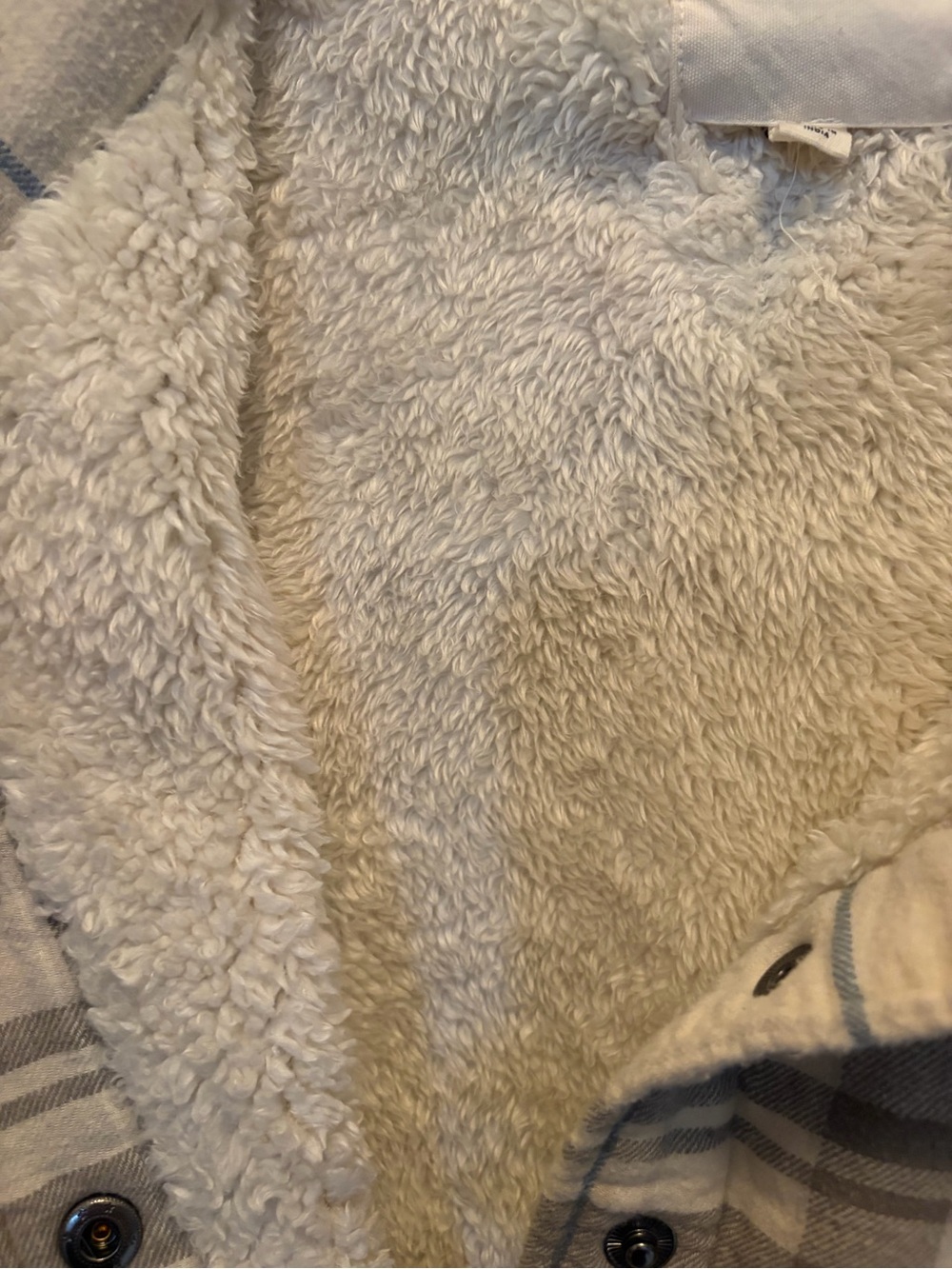 Lucky Brand Beige and Taupe Plaid Sherpa-Lined Jacket - Picture 5 of 6